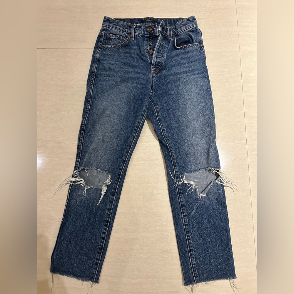7 for all man kind ripped jeans
